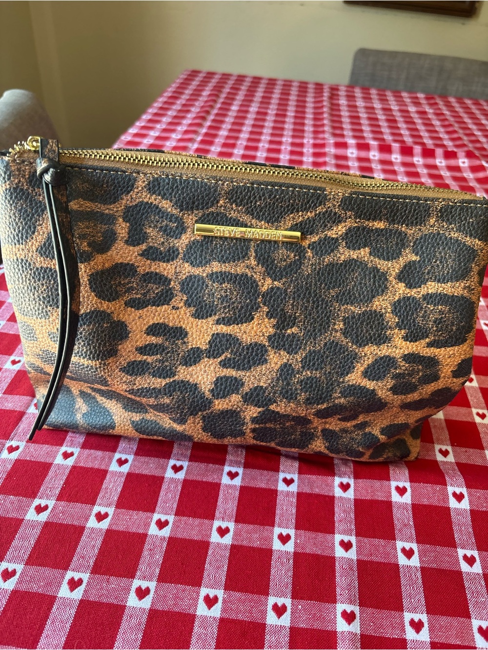 Steve Madden Leopard-Print Pouch in Black and Brown - Picture 5 of 6